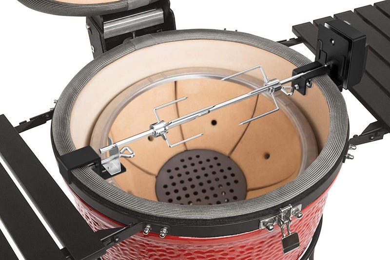 Skyflame Stainless Steel Rotisserie Kit with Heavy Duty Rotisery Motor & Accessories - Compatible with Large BGE | Kamado Joe | Pit Boss & Other Outer Diameter 21.5"-23", 28"-29.5" Ceramic Grill - Image 5